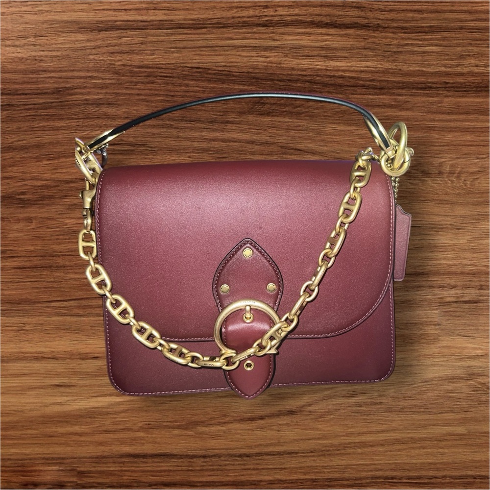Coach Beat Shoulder Bag wine/oxblood color
